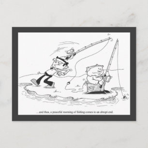 Postal Cartão - desenhos animados da pesca - extremidade