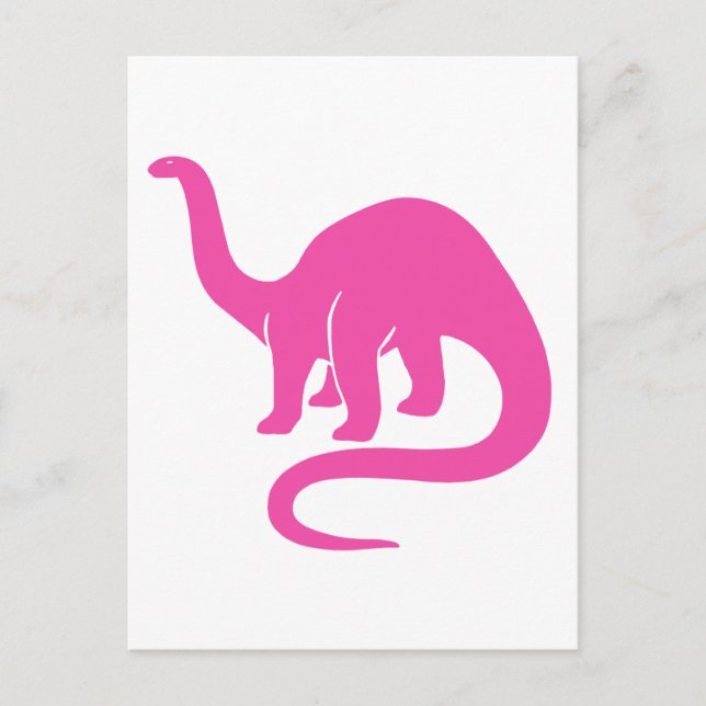 Postal Cartão Dinossauro - Rosa (Frente)