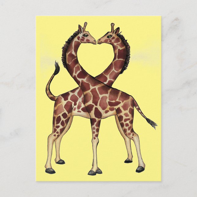 Postal Cartão do amor do girafa (Frente)