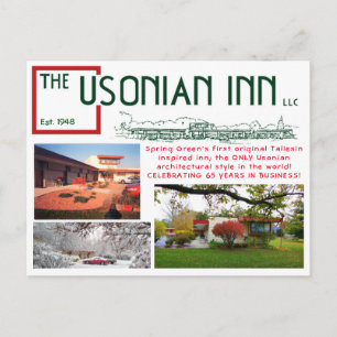 Postal Cartão do aniversário da pensão de Usonian