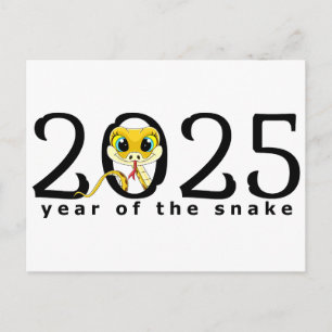 Postal Cartão do Ano Novo Chinês do Ano da Serpente