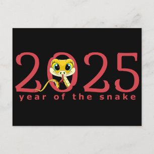 Postal Cartão do Ano Novo Chinês do Ano da Serpente