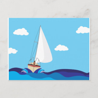 Postal Cartão do barco de vela