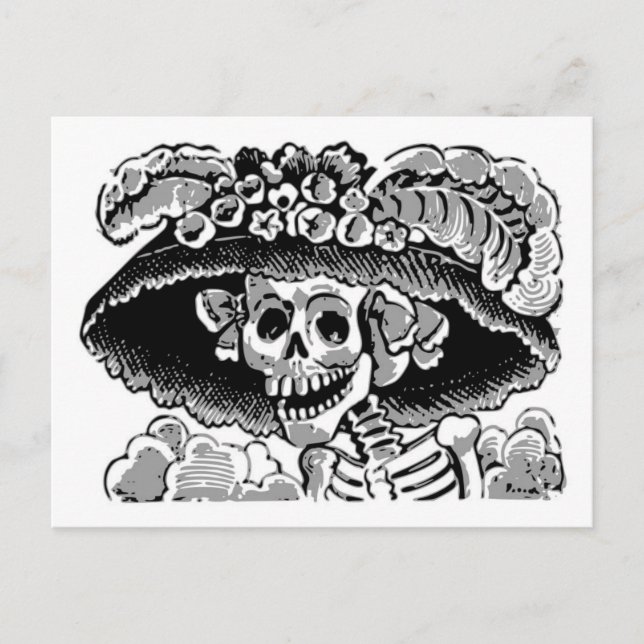 Postal Cartão do catrina de Calavera (Frente)
