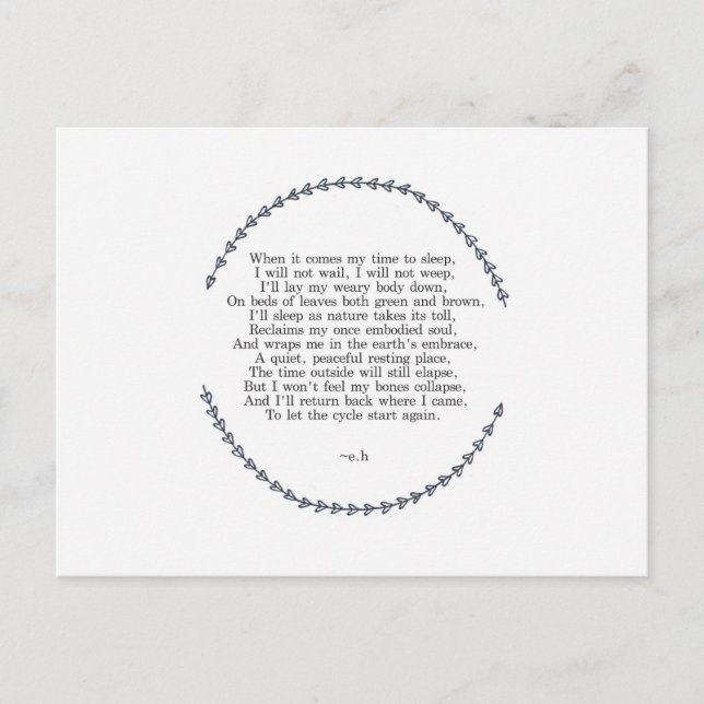 Postal Cartão do ciclo de vida (Frente)