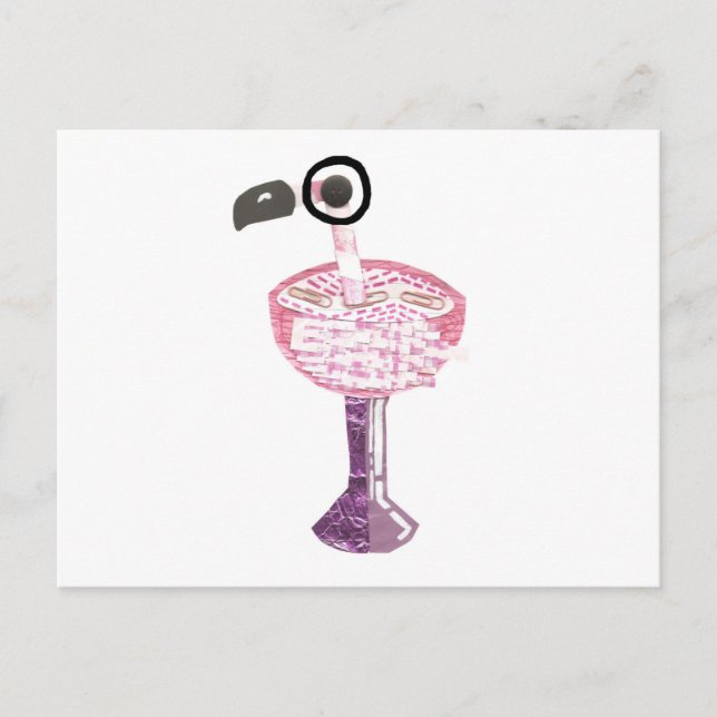 Postal Cartão do cocktail do flamingo (Frente)