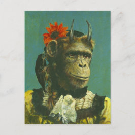 Postal Cartão do demónio do macaco