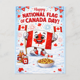 Postal Cartão do Dia da Bandeira do Canadá Personalizado