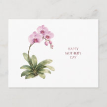 Cartão do Dia das Mães Aquarela Orquídea Floral El