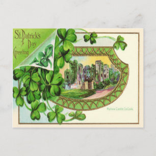 Postal Cartão do Dia de São Patrício do Castelo Vintage M