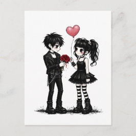 Postal Cartão do Dia dos Namorados Dark Romance Gótico