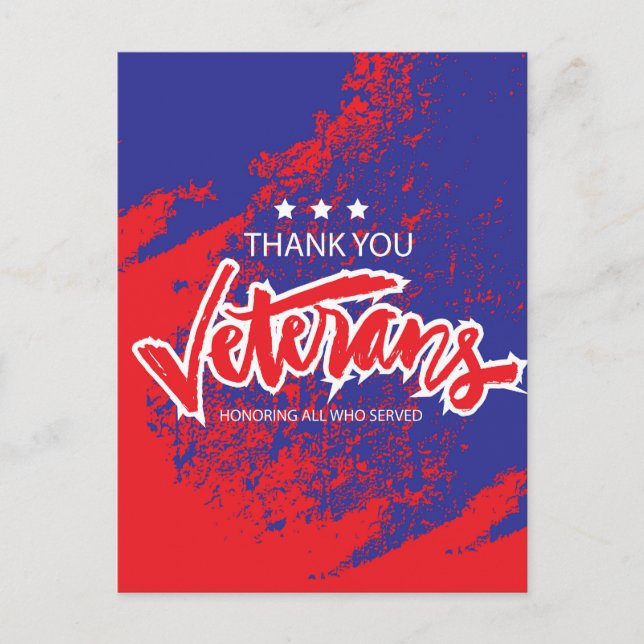 Postal Cartão do Dia dos Veteranos (Frente)