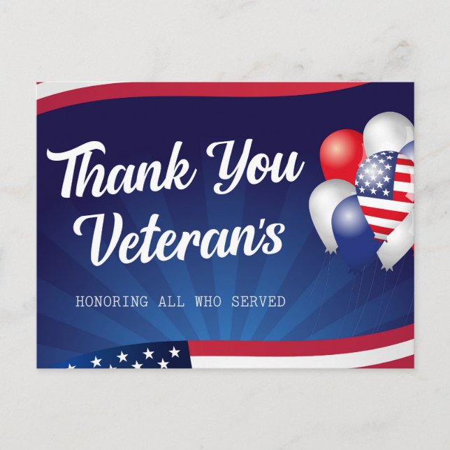 Postal Cartão do Dia dos Veteranos (Frente)