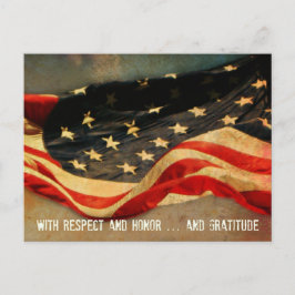 Postal Cartão do Dia dos Veteranos de Respeito, Honra e G