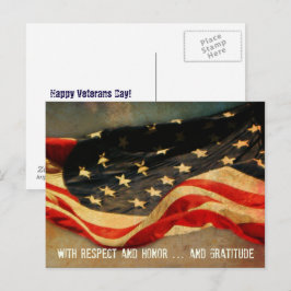 Postal Cartão do Dia dos Veteranos Respeito, Honra e Grat