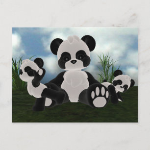 Postal Cartão do dia ensolarado de Bearz da panda