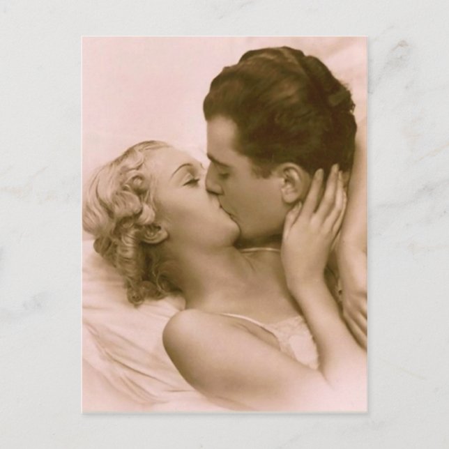 Postal Cartão do francês do casal do vintage (Frente)