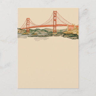 Postal Cartão do Golden Gate Bridge de São Francisco