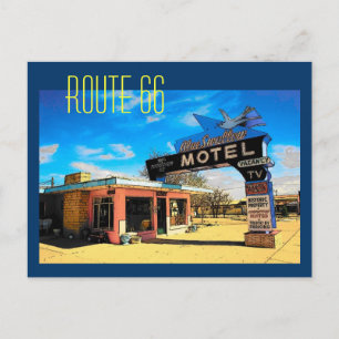 Postal Cartão do motel da rota 66 - personalizado