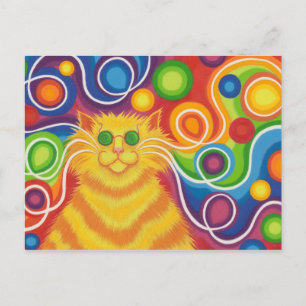 Postal cartão do Psy-gato-delic