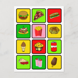 Postal Cartão do toxicómano do fast food