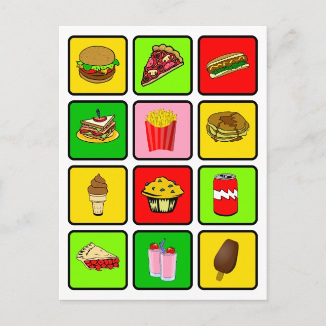 Postal Cartão do toxicómano do fast food (Frente)
