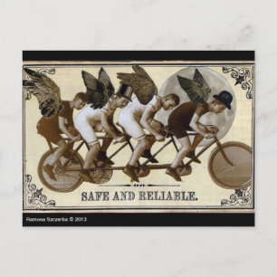Postal Cartão dos ciclistas de Steampunk
