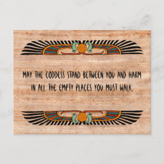 Postal Cartão egípcio da bênção (deusa)
