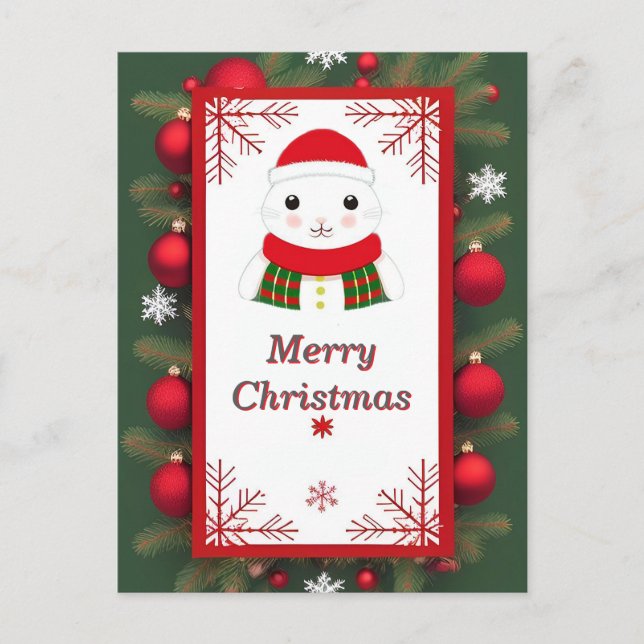 Postal Cartão encantador com tema de Natal (Frente)