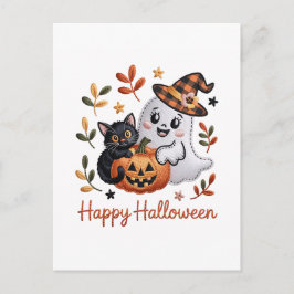 Postal Cartão Encantador de Saudação do Halloween - Embr 