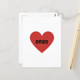 Postal Cartão Eu Adoro Cães
