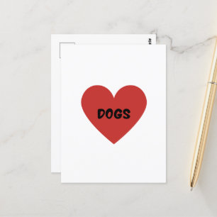 Postal Cartão Eu Adoro Cães
