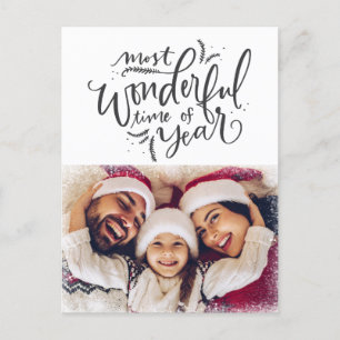 Postal Cartão Feliz Natal de Férias de Neve