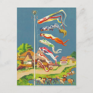 POSTAL CARTÃO FESTIVO DO ~ DOS WINDSOCKS DO JAPONÊS