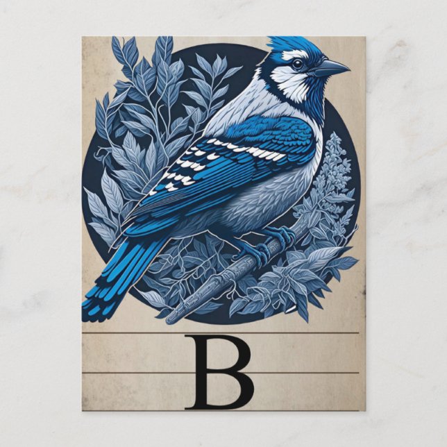 Postal Cartão Flash Vintage B Bluebird (Frente)