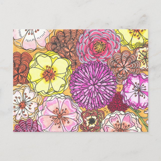 Postal Cartão Floral de Saudação (Frente)