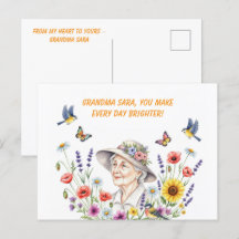 Cartão Floral de Vovó