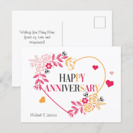 Postal Cartão Floral Feliz de Aniversário Elegante