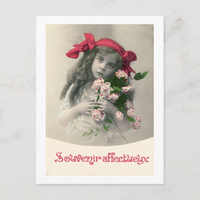Postal Cartão francês Vintage Souvenir Affectueux (Frente)
