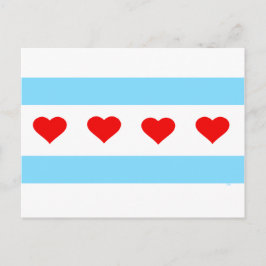 Postal Cartão Honorário Chicago Hearts and Stripes Foreve