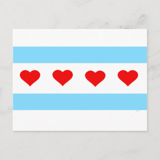 Postal Cartão Honorário Chicago Hearts and Stripes Foreve