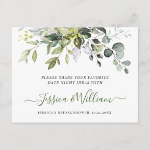 Postal Cartão Ideia Noturna de Data do Chá de panela Eu