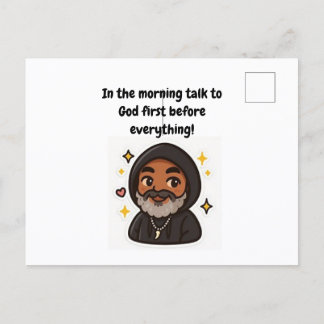 Postal Cartão Inspirador "Fale com Deus Primeiro"