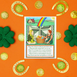 Postal Cartão Inspirador Irlandês para o Desejo de Amizad