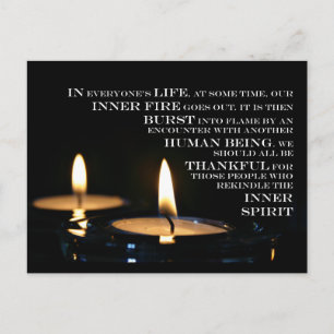 Postal Cartão interno da chama