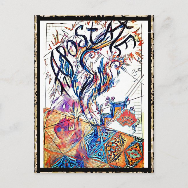 Postal Cartão Junção Nº 14. Desenho Colorido Apóstata (Frente)