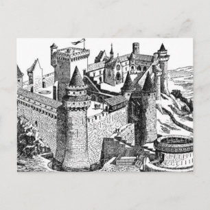 Postal Cartão medieval do castelo
