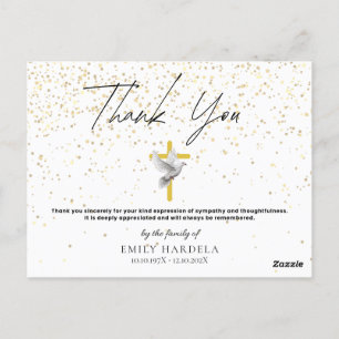 Postal Cartão Mínimo Simples Memorial - Cruzamento e Dove