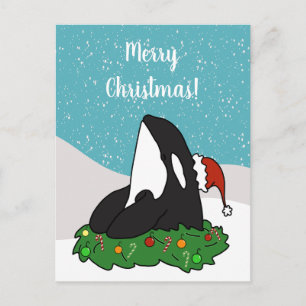 Postal Cartão Orca de Natal