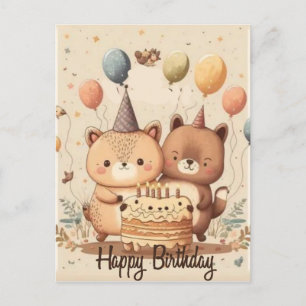 Postal Cartão personalizado Feliz Aniversário